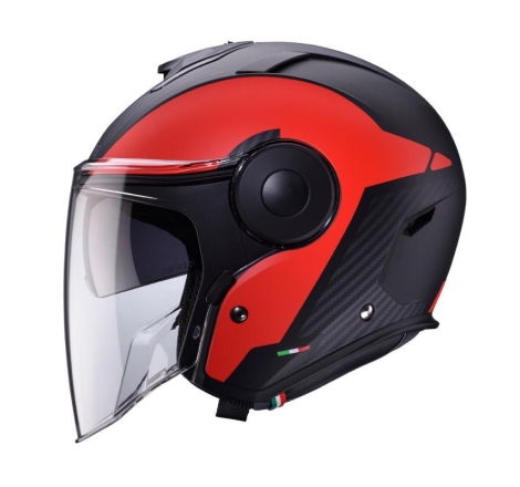 Casco Jet Caberg SOHO Milano Nero opaco Rosso Carbon