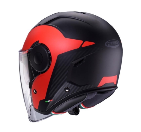 Casco Jet Caberg SOHO Milano Nero opaco Rosso Carbon