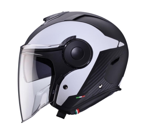 Casco Jet Caberg SOHO Milano Nero opaco Bianco Carbon