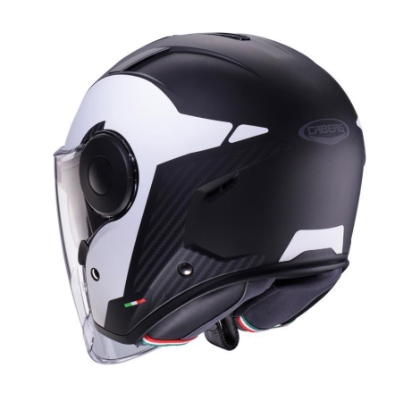 Casco Jet Caberg SOHO Milano Nero opaco Bianco Carbon
