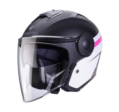 Casco Jet Caberg SOHO ZEPHYR Nero Opaco Bianco Fucsia