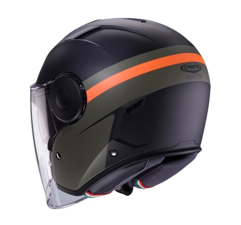 Casco Jet Caberg SOHO ZEPHYR Nero Opaco Verde Militare Arancione