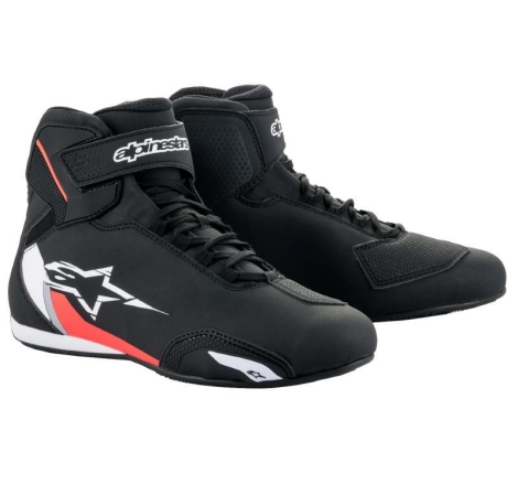 Scarpe Moto Alpinestras Sektor Nero Bianco Rosso Fluo