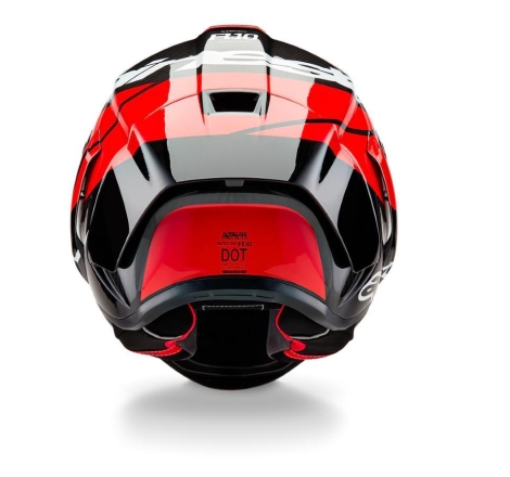 Casco Integrale Alpinestars Supertech R10 Element Nero Carb Rosso brillante Bianco