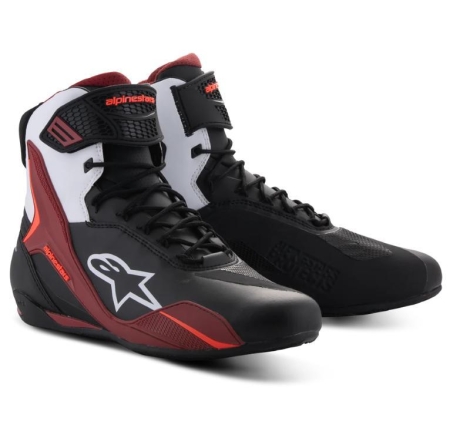 Scarpe Moto Alpinestars Faster 4 Nero Bianco Rosso