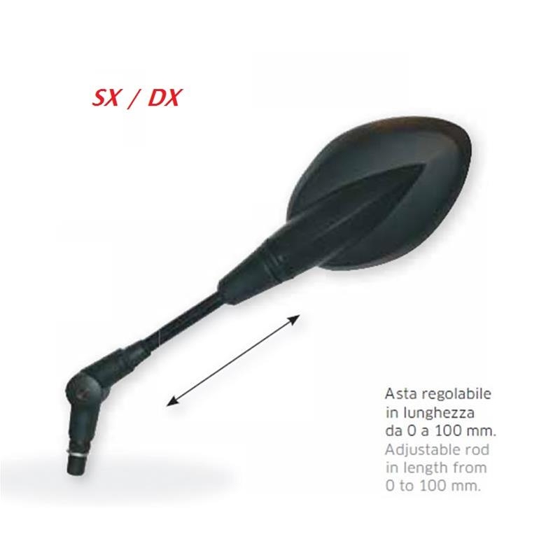 Specchietto Omologato Far 6806 Reclinabile Universale da Manubrio Lato Destro e Lato Sinistro