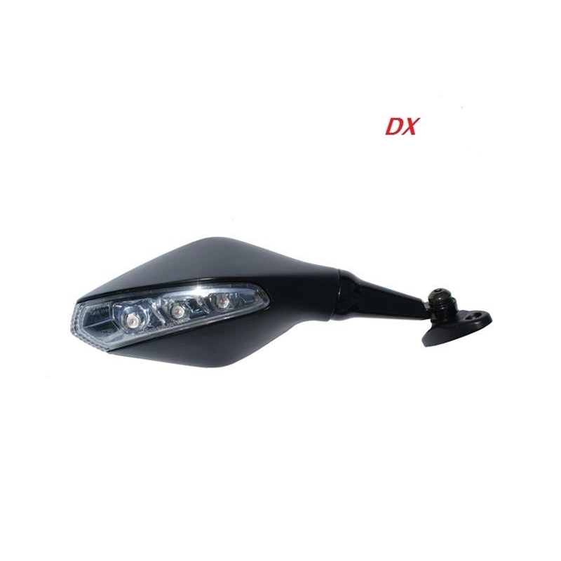 Specchietto Omologato Far 7512 Universale per Moto Carenate Lato Destro Omologatocon Led  Nero