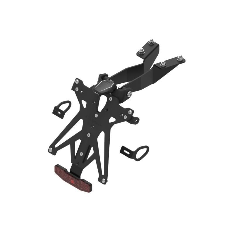 Kit Portatarga Lightech Regolabile Yamaha con luce targa e Catadiottro