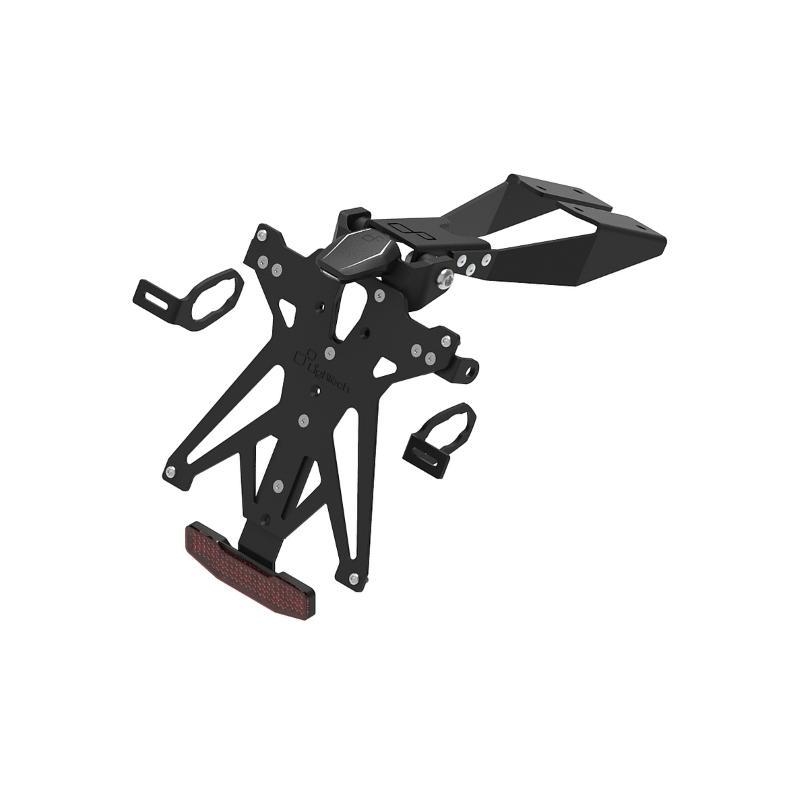 Kit Portatarga Lightech Regolabile Kawasaki con luce targa e Catadiottro