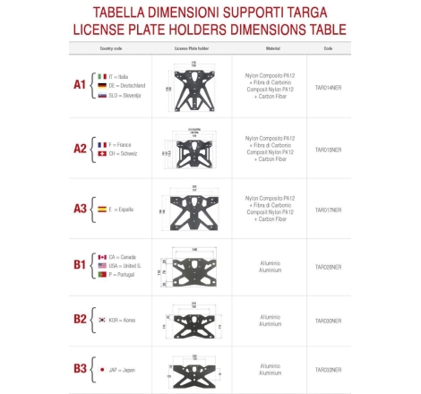 Kit Portatarga Lightech Regolabile Suzuki con luce targa e Catadiottro