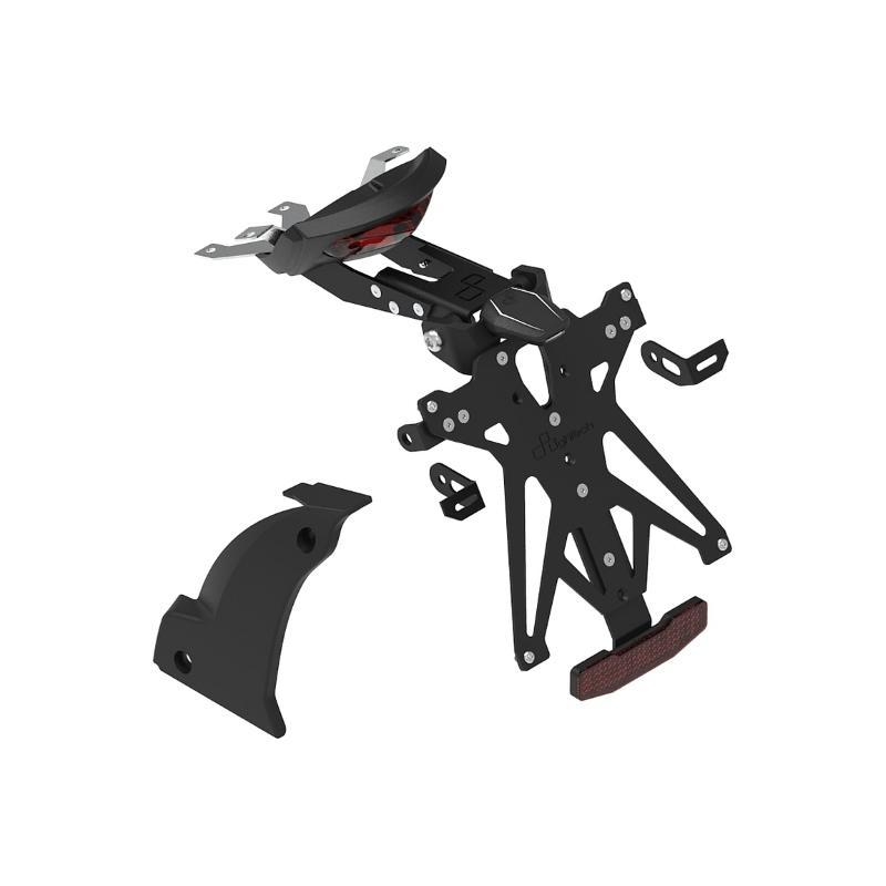 Kit Portatarga Lightech Regolabile Triumph con cover per Forcellone e con luce targa e Catadiottro
