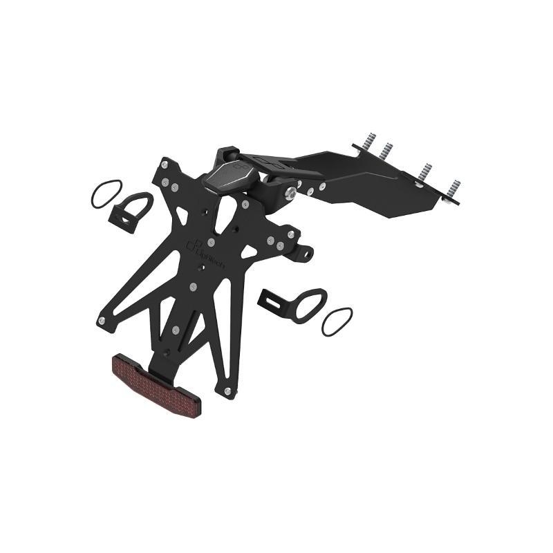 Kit Portatarga Lightech Regolabile Yamaha con luce targa e Catadiottro