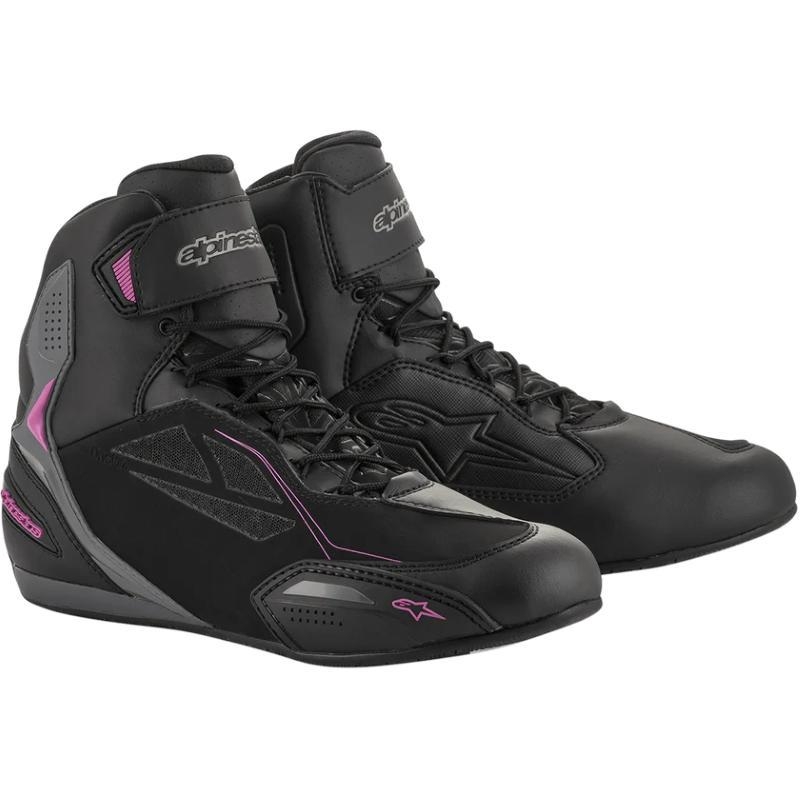 Scarpe Moto Alpinestras Stella Faster-3 Drystar Donna Nero Grigio Fucsia
