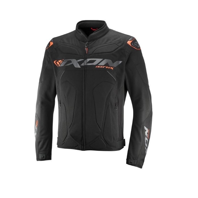 Giubbino moto in tessuto Ixon IONIX Nero Antracite Arancio