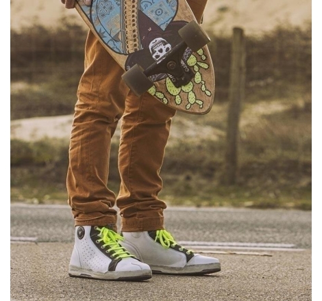 Scarpe Moto Stylmartin Sector in Pelle Traforata Bianco