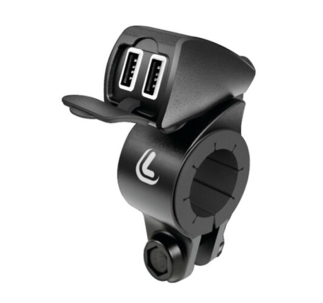 Presa Usb Lampa 38828 Doppio Caricatore Impermeabile Con Fissaggio a Manubrio 5400 MA - 12/24V