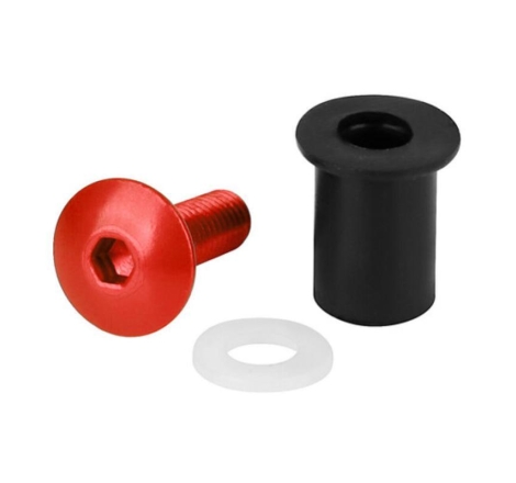 Kit Lampa 91653 per cupolino con dadi gommati con viti e rondelle 5 MA 10 pz - Rosso