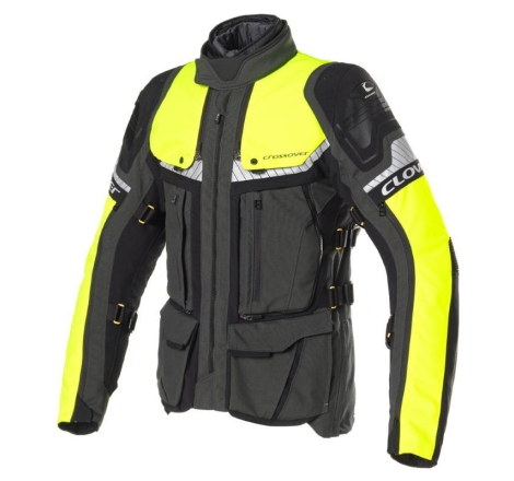 Giacca Moto Clover Crossover 4 Airbag Giallo Grigio Scuro