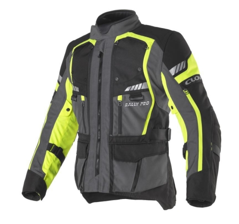 Giacca Moto Clover Rally Pro Wp Petrolio Giallo Nero