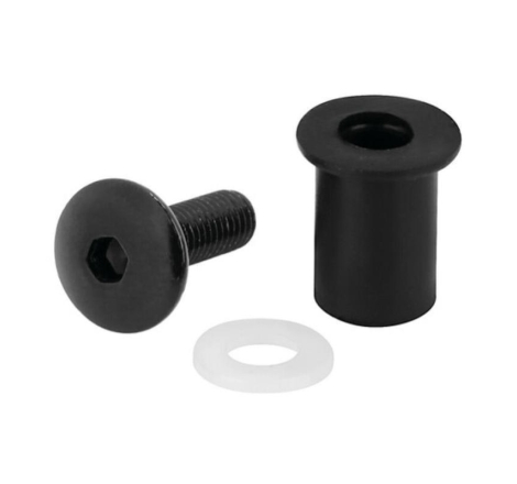 Kit Lampa 91651 per cupolino con dadi gommati con viti e rondelle 5 MA 10 pz - Nero