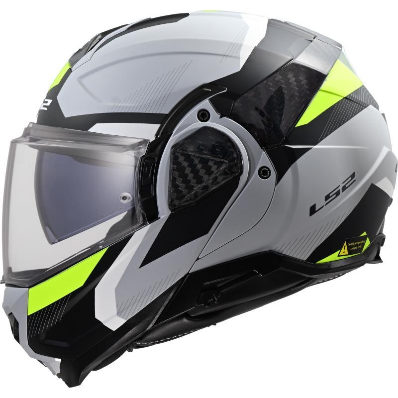 Casco Modulare FF906 Ls2 Advant II Triple Grigio Chiaro Giallo Opaco