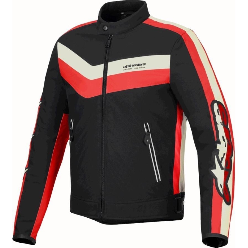 Giubbino Moto tessuto Alpinestars T-Dyno Nero Rosso Brillante Ecru