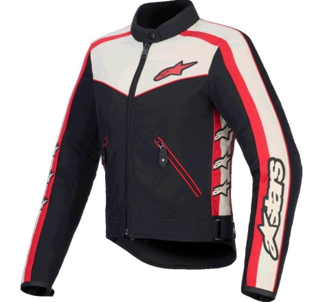 Giubbino Moto tessuto Alpinestars Stella T-Dyno Donna impermeabile Nero Ecru Rosso Brillante