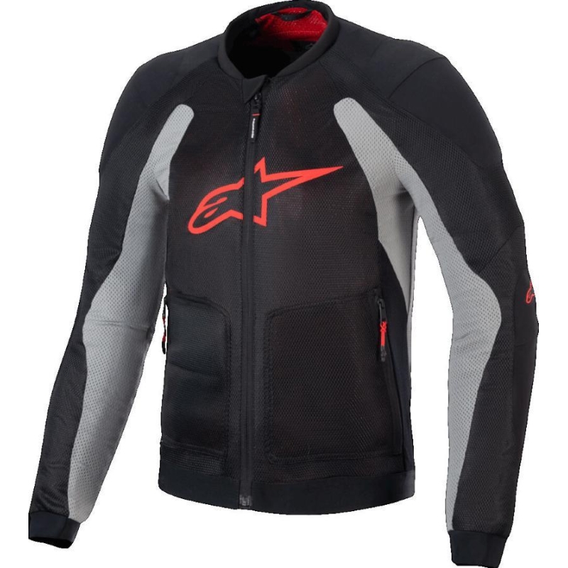 Giubbino Moto tessuto Alpinestars Troop-Air Nero Cenere Grigio Rosso