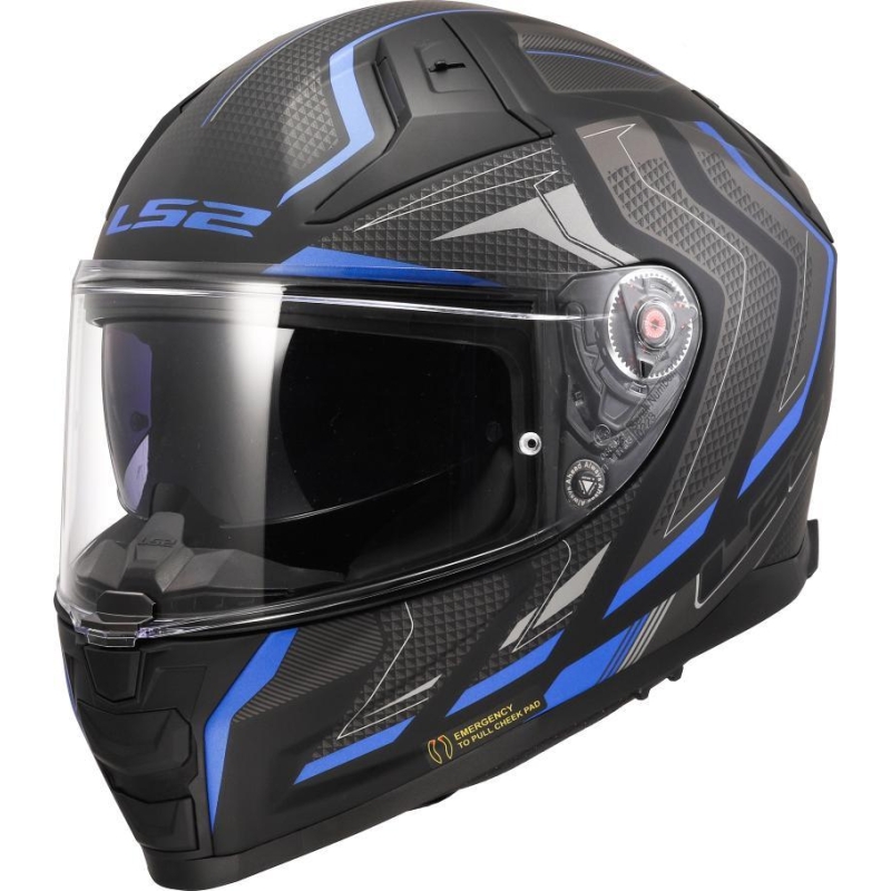 Casco Integrale LS2 FF811 Vector II Alizer Mero Blu Opaco