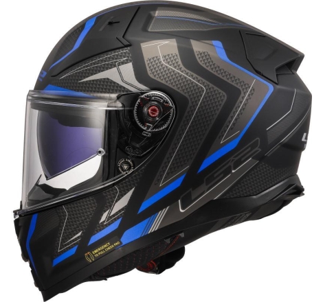 Casco Integrale LS2 FF811 Vector II Alizer Mero Blu Opaco