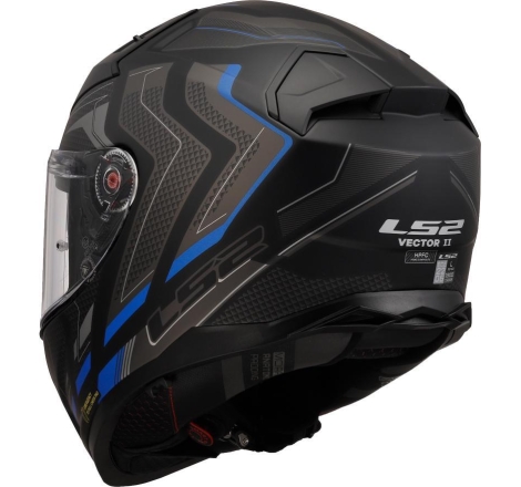 Casco Integrale LS2 FF811 Vector II Alizer Mero Blu Opaco