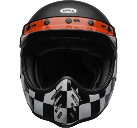 Casco Integrale Bell Moto-3 Fasthouse Checkers Nero Rosso Opaco