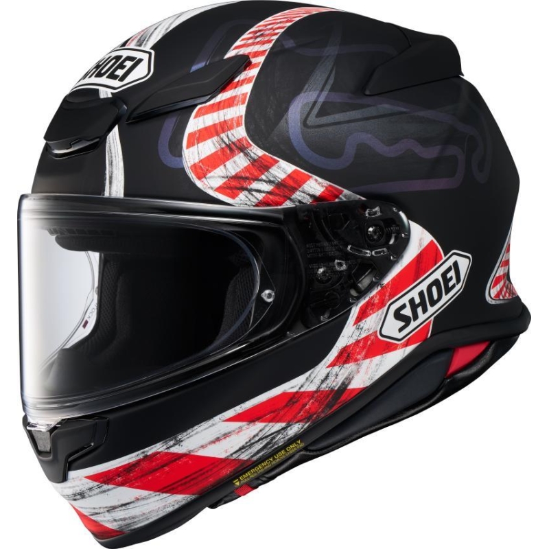 Casco Integrale Shoei NXR2 Knee Down Nero Rosso Opaco