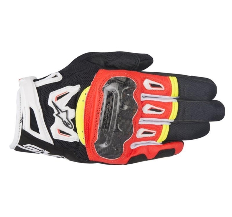 Guanti Moto Pelle Alpinestars SMX 2 V2 Nero Rosso Bianco Giallo