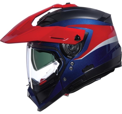 Casco Crossover Nolan N70-2 X 06 Convinto 344 B lu Rosso Bianco