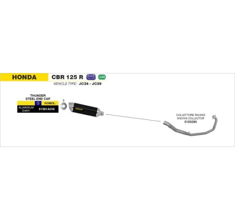 Collettore Arrow Acciaio Inox Racing - Honda Cbr 125 R' 04-07