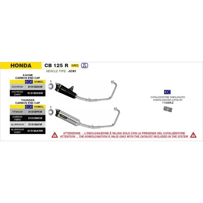 Kit Collettore + Terminale Thunder Titanio C/Fond. Carby - Honda Cb 125R '21