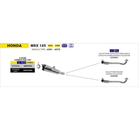 Collettore Arrow Acciaio Inox Catalitico Omologato - Honda Msx 125 '16