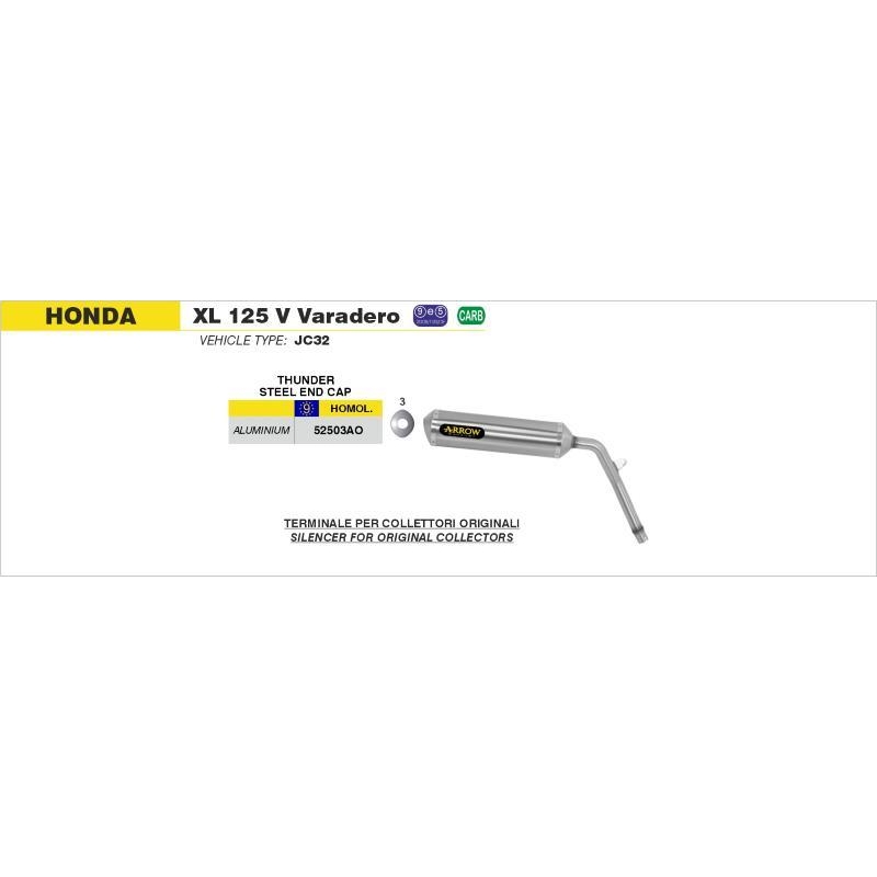 Terminale Scarico Arrow Thunder Alluminio Omologato -  Honda Xlv 125' 05-08