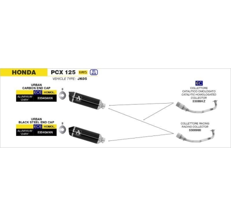Collettore Arrow Acciaio Inox Racing - Honda Pcx 125 '21 (Euro 5)