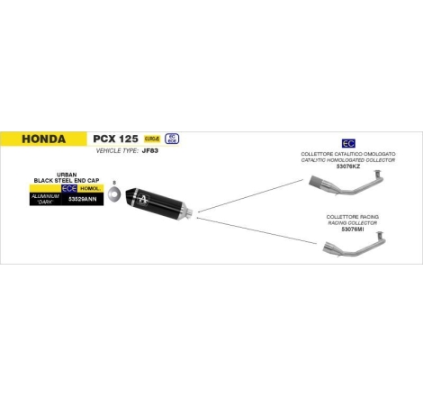 Terminale Scarico Arrow Alluminio Dark Omologato - Honda Pcx 125 '18/19