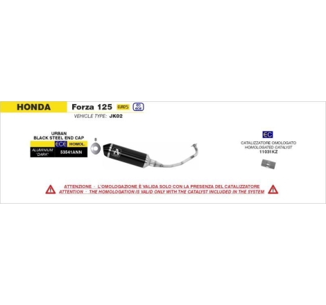 Kit Collettore + Terminale Urban Alluminio Dark Arrow - Honda Forza 125 '21/23