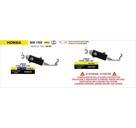 Kit Collettori + Silenziatore Arrow Urban Omologati Arrow - Honda Sh150 E5+ 2024
