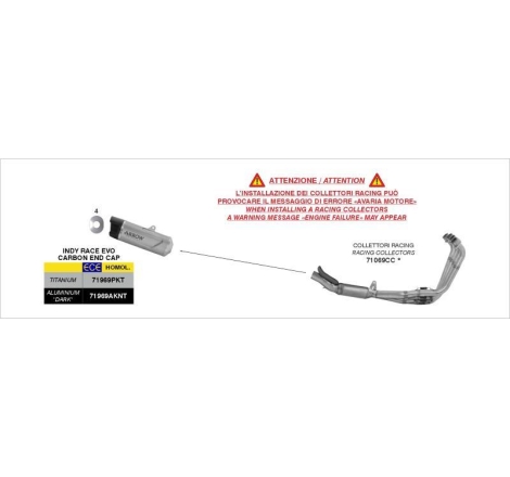 Kit Completo Arrow - Collettori Inox Racing + Silenziatore Pro-Race Nichrom Dark - Honda Cb/Cbr 650 F/R E5+ '24/254