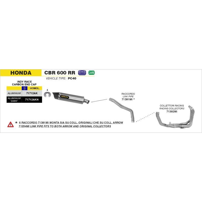 Collettori Arrow Acciaio Inox Racing 4:2:1 - Honda Cbr 600 Rr' 09-12