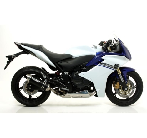 Terminale Di Scarico Arrow Thunder Alluminio Dark C/Fond. Inox Omologato - Honda Cb 600 F Hornet '07-13 / Cbr 600 F '11/13