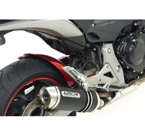 Terminale Di Scarico Arrow Thunder Alluminio Dark C/Fond. Inox Omologato - Honda Cb 600 F Hornet '07-13 / Cbr 600 F '11/13