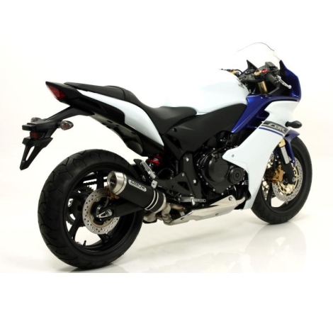 Terminale Di Scarico Arrow Thunder Alluminio Dark C/Fond. Inox Omologato - Honda Cb 600 F Hornet '07-13 / Cbr 600 F '11/13