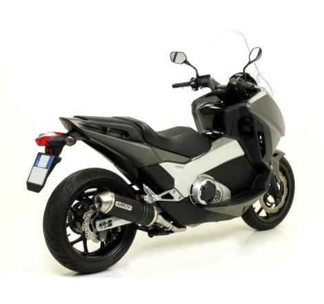 Terminale Di Scarico Arrow Race-Tech Alluminio Dark C/Fond. Inox Omologato - Honda Integra 700/750 '12/20 - Nc 700/750 S/X '12/2
