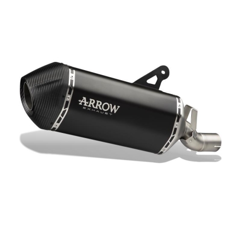 Terminale Di Scarico Arrow Sonora Titanio Dark C/Fond. Carby E Raccordo Saldato Omologato - Honda Nt 1100 '22 /24